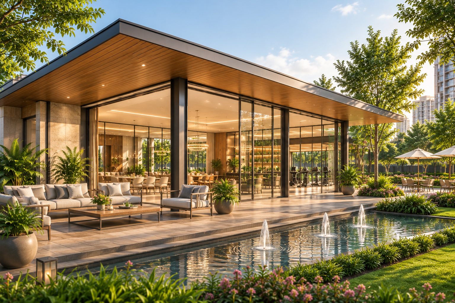 Clubhouse with landscaped surroundings