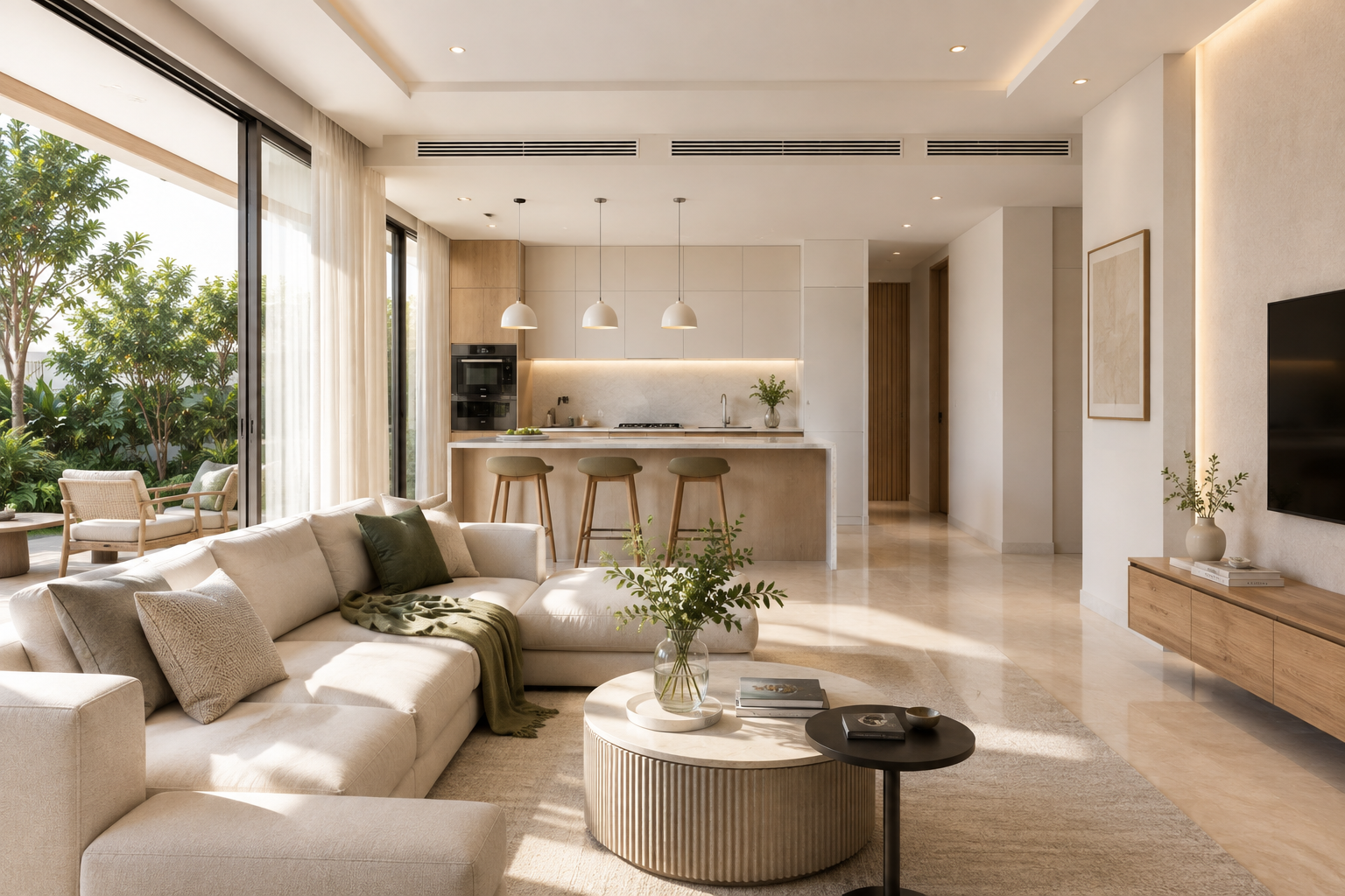 Expansive landscaped greens