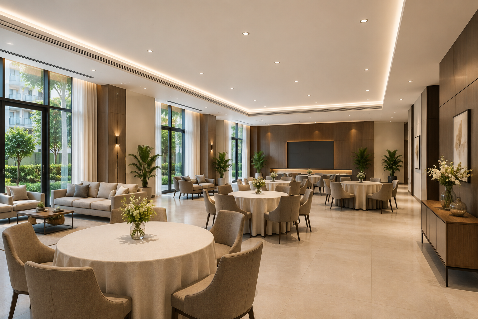 Multipurpose hall lounge area