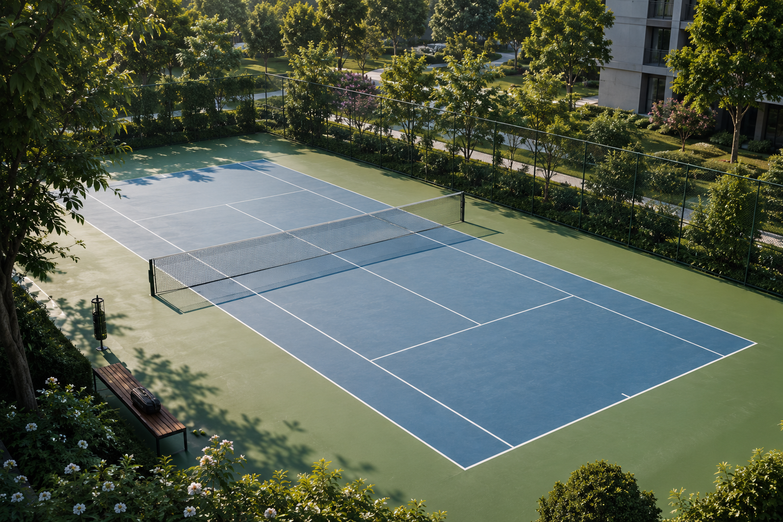 Tennis court sports facility
